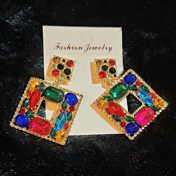 Fashion Jewelry Multicolor Statement Earrings - Picture 1 of 4